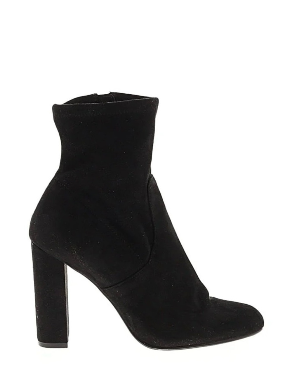 Steve Madden Black Suede Block Heel Ankle Boots Size 5.5